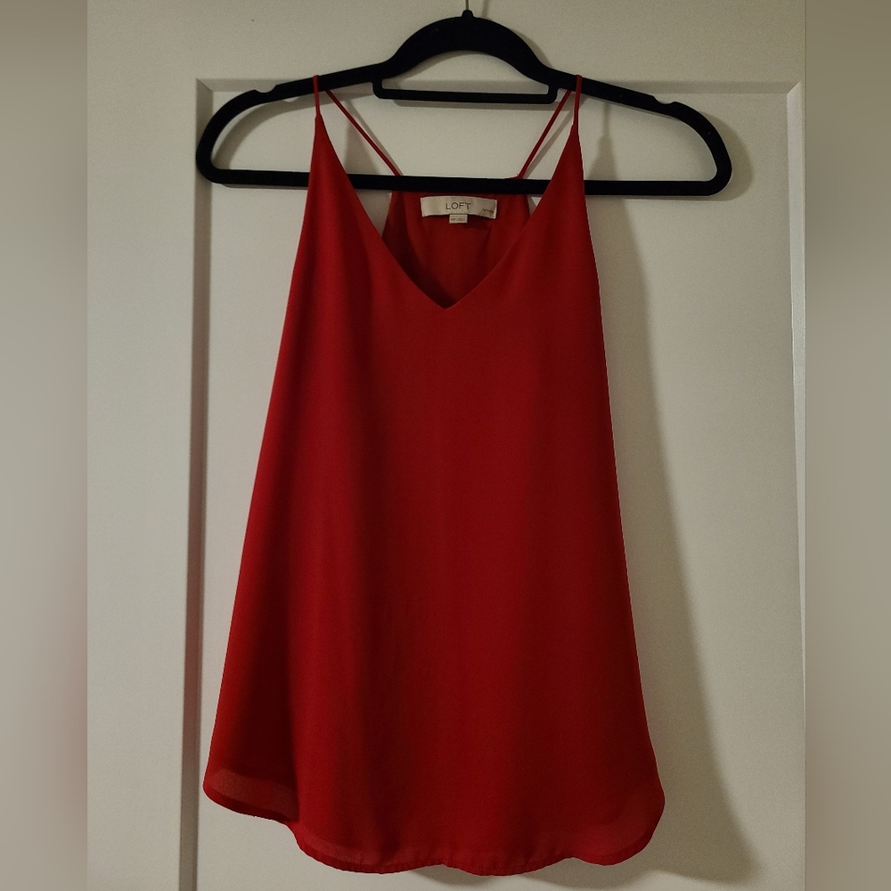 Skinny strap flows dress tank top Ann Taylor Loft Petite XSP